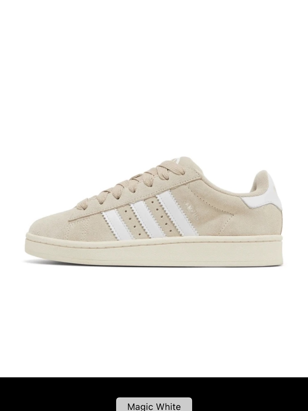 adidas Campus Suede Sneaker in Beige and White